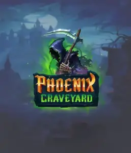 The eerie and atmospheric Phoenix Graveyard slot game interface by ELK Studios, featuring a mysterious graveyard setting. Displayed in this image is the slot's innovative expanding reels, alongside its gorgeous symbols and supernatural theme. The design reflects the game's mythological story of resurrection, appealing for those fascinated by the supernatural.