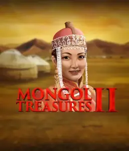 Explore the vibrant culture of Mongolia with the Mongol Treasures 2 game by Endorphina, featuring a beautiful Mongolian woman adorned in traditional attire against a sunset-lit Mongolian steppe backdrop. This image captures the spirit of Mongolian tradition, providing a unique gaming experience. 