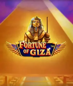 Uncover the timeless world of the Fortune of Giza game by Pragmatic Play, highlighting a stunning depiction of a Pharaoh before the iconic pyramid backdrop. This graphic captures the splendor of Egyptian heritage, ideal for history buffs, providing a captivating adventure.